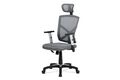 Kancelářská židle, šedá MESH+síťovina, plastový kříž, houpací mechanismus KA-H104 GREY