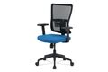 Kancelářská židle, modrá látka+černá síťovina, houpací mech., plastový kříž KA-M02 BLUE