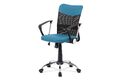 Kancelářská židle, modrá látka, černá MESH, houpací mech, kříž chrom KA-V202 BLUE
