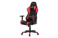 Kancelářská židle, červená ekokůže + černá látka, houpací mech., plastový kříž KA-V608 RED