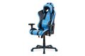 Kancelářská židle, modrá+černá ekokůže, houpací mech., plastový kříž KA-V609 BLUE